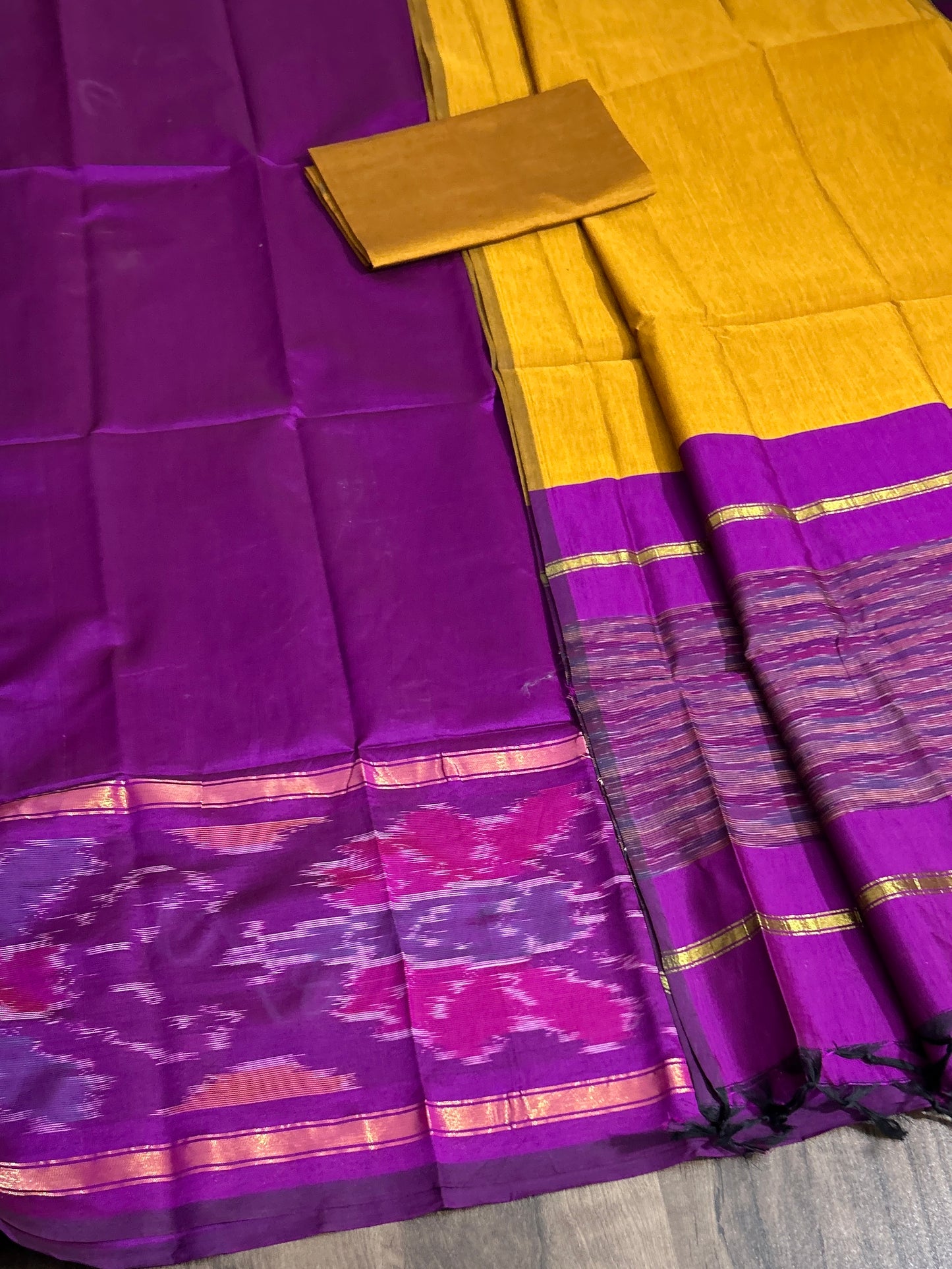Ikat Cotton Silk Dress Material