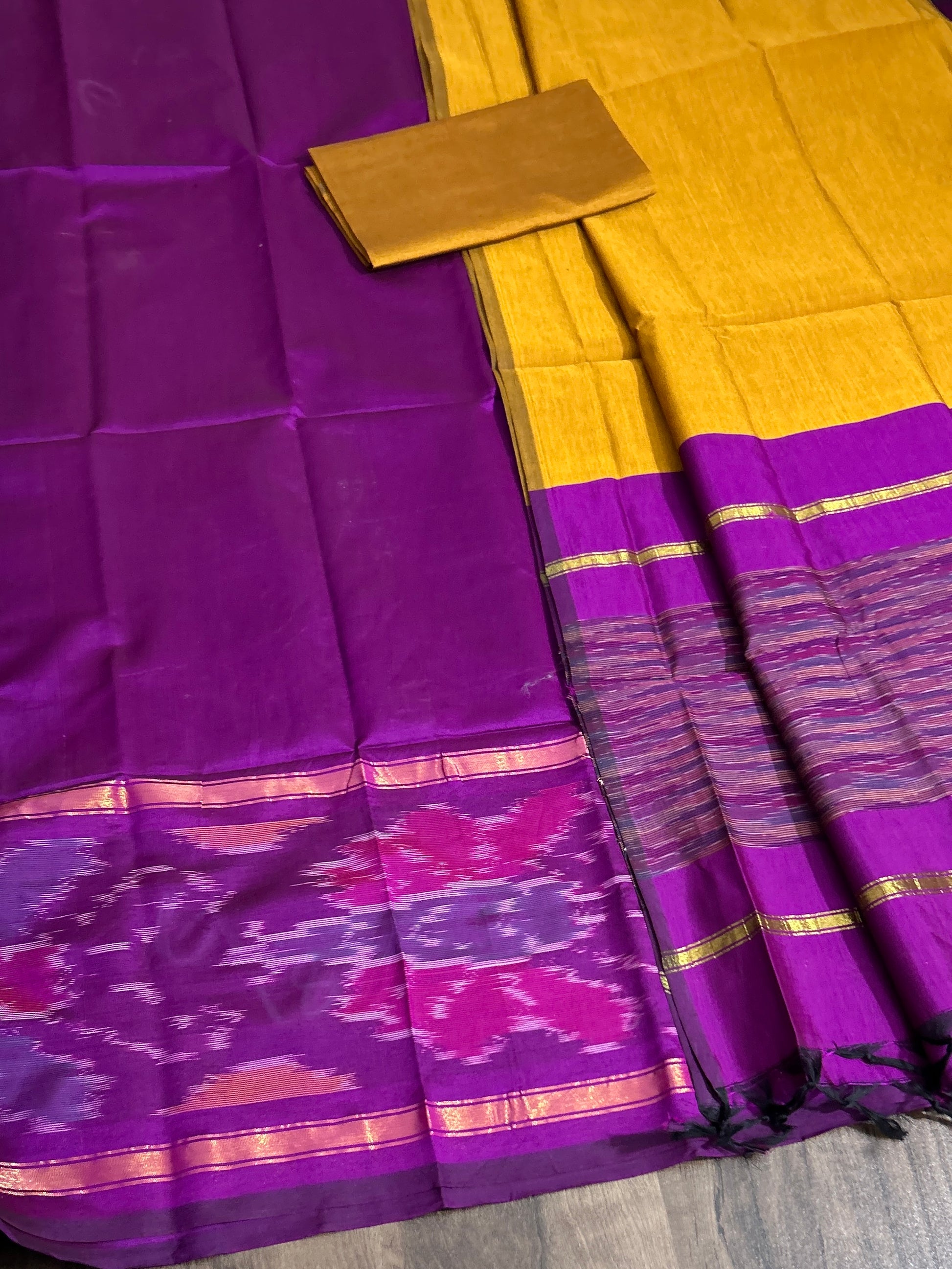 Ikat Cotton Silk Dress Material