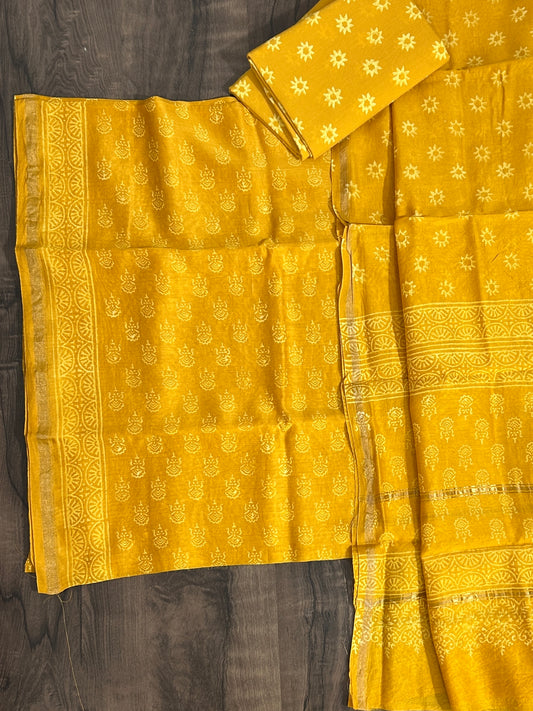 Hand Blockprinted Chanderi Silk Dress Material