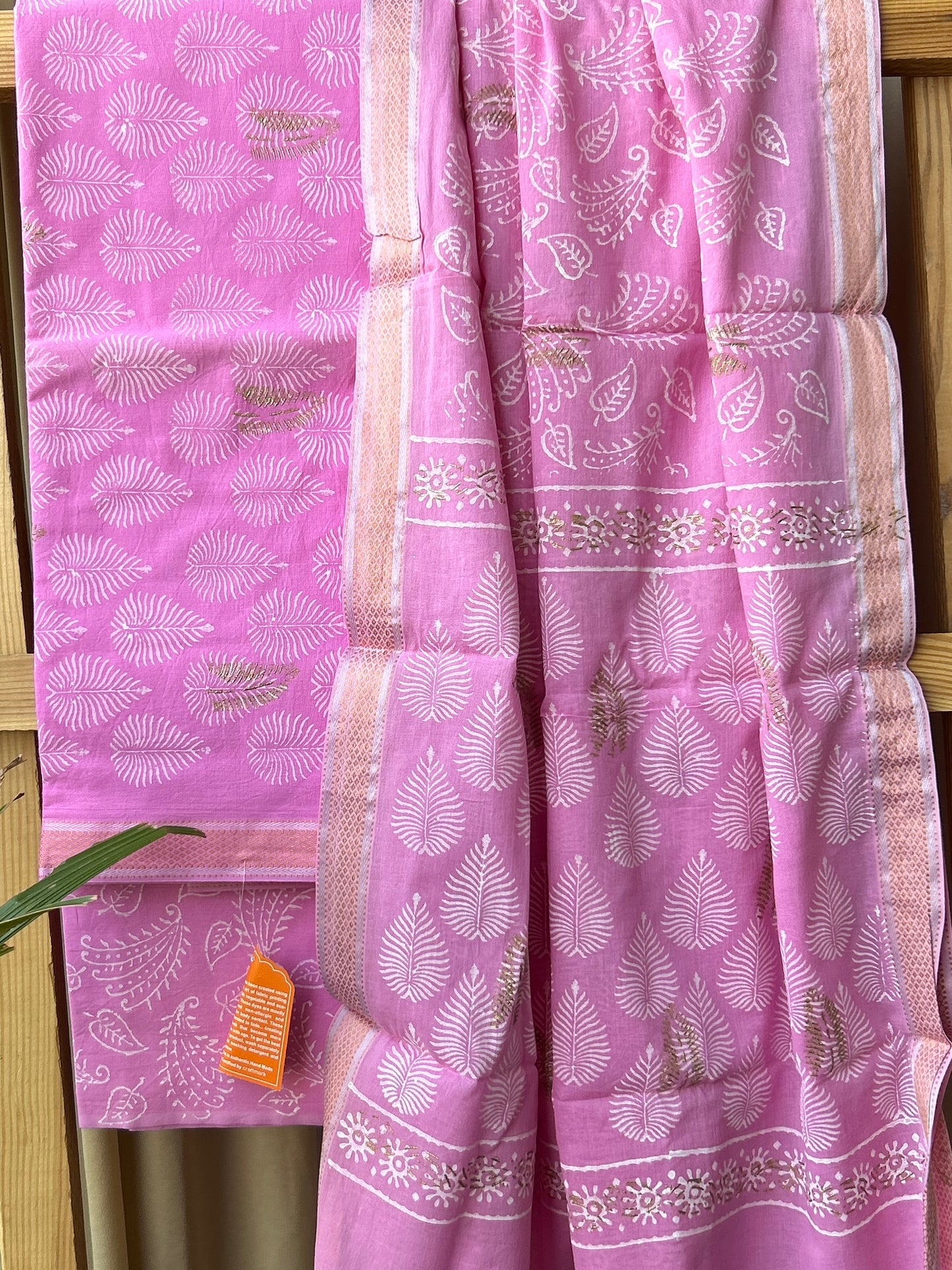 Rich Cotton Hand BlockPrint Dress Material with Cotton Dupatta