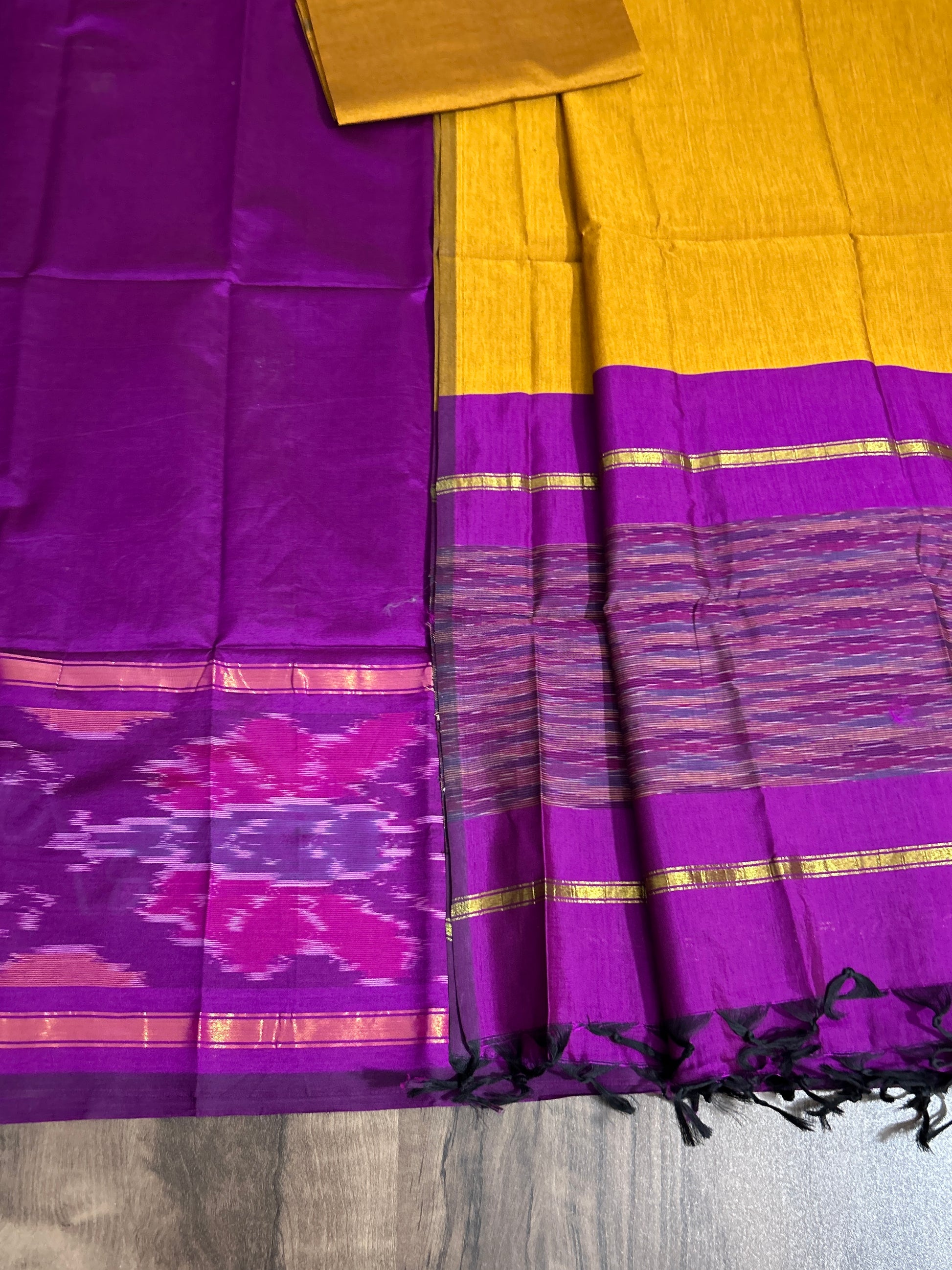 Ikat Cotton Silk Dress Material