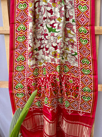 Gajji Modal Silk Patola Print Dupatta with Tissue Pallu *