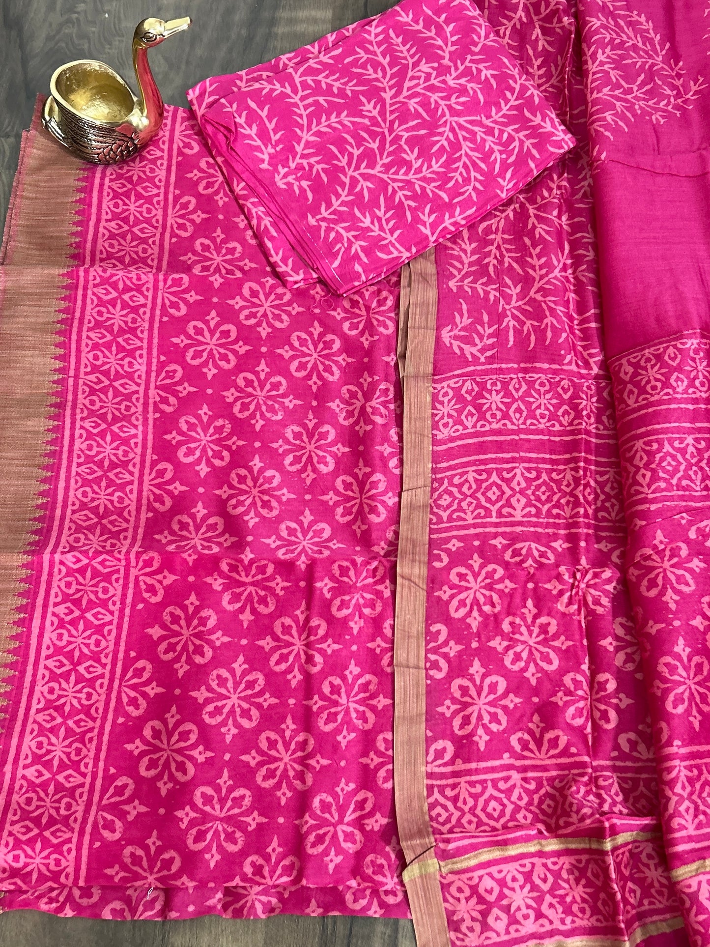 Hand BlockPrint Maheshwari Silk Cotton Dress Material