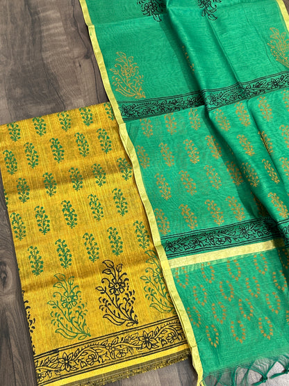 Hand BlockPrinted Top Dupatta Set