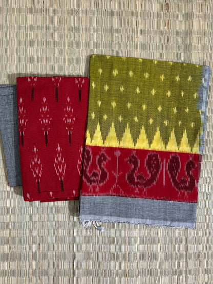 Double Ikat Cotton Dress Material