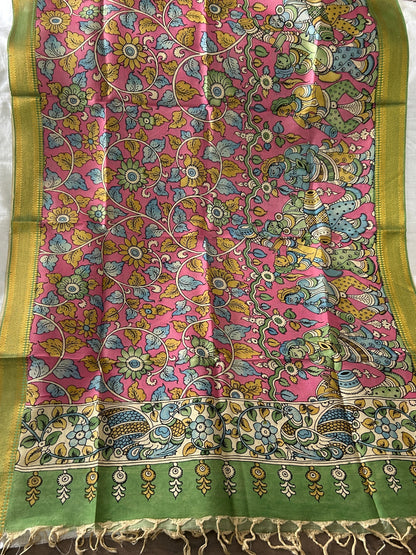 Kalamkari Hand Painted Silk Dupatta