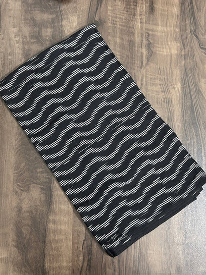 Black Ikat Cotton Fabric