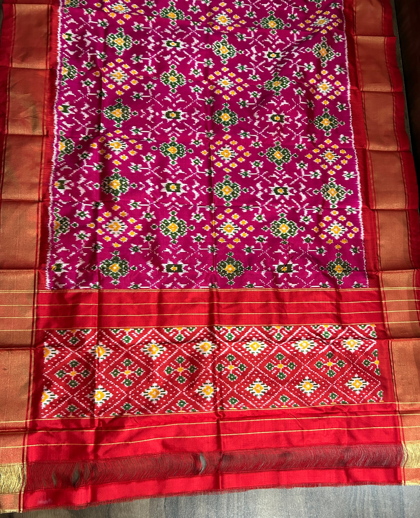 Pochampally Pure Silk Dupatta with Patola Motives