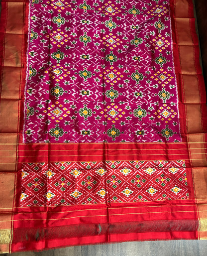 Pochampally Pure Silk Dupatta with Patola Motives