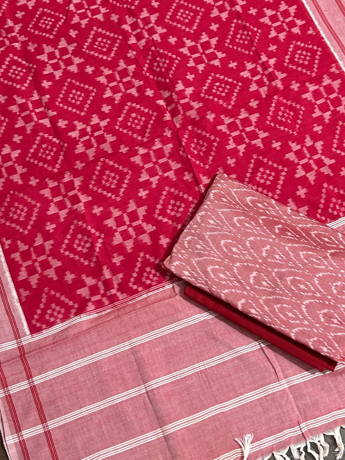Telia Rumal Double Ikat Cotton Dress Material