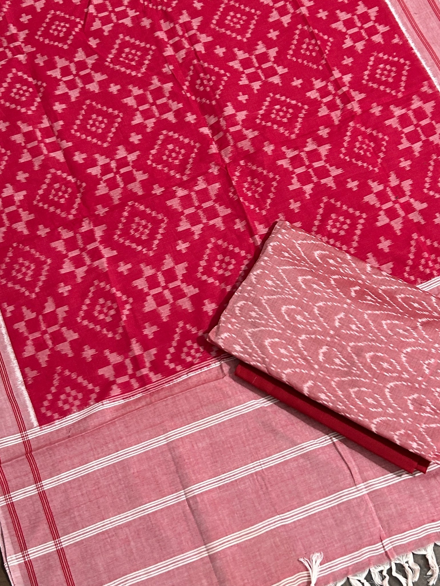 Telia Rumal Double Ikat Cotton Dress Material