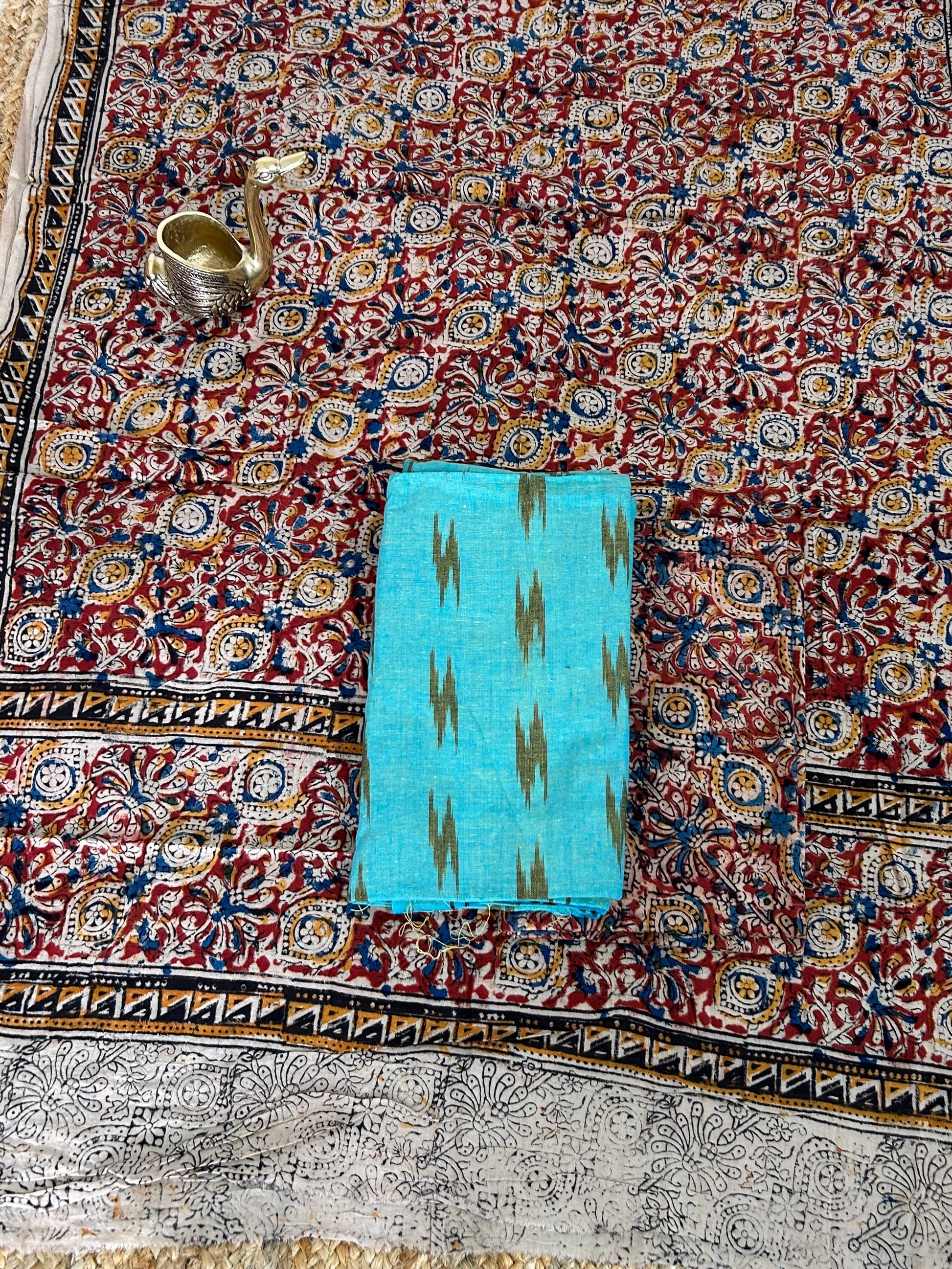 Ikat Kalamkari Cotton Dress Material