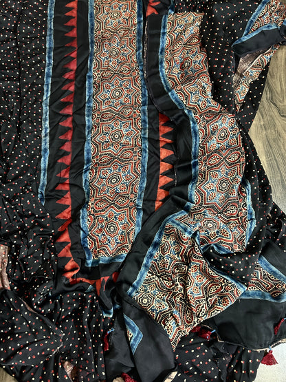 Ajrakh Modal Silk Dress Material