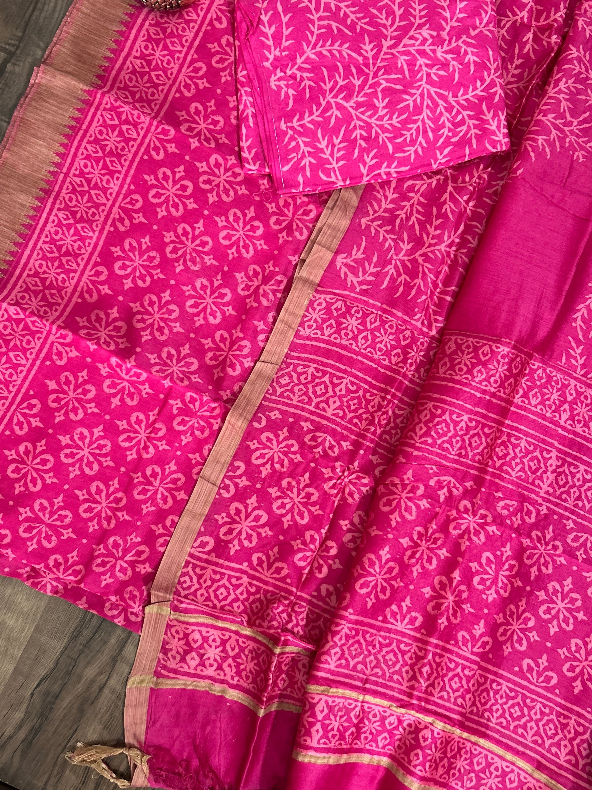 Hand BlockPrint Maheshwari Silk Cotton Dress Material