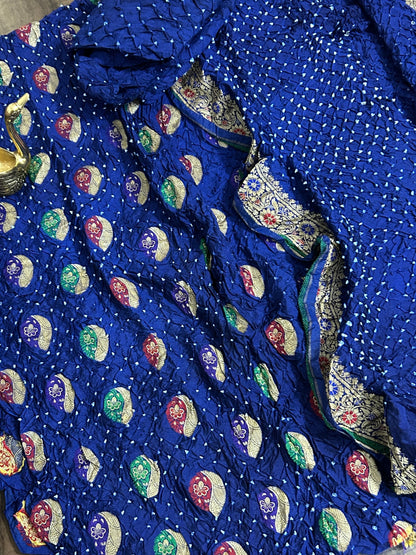 Gadwal Silk Bandhej Dress Material