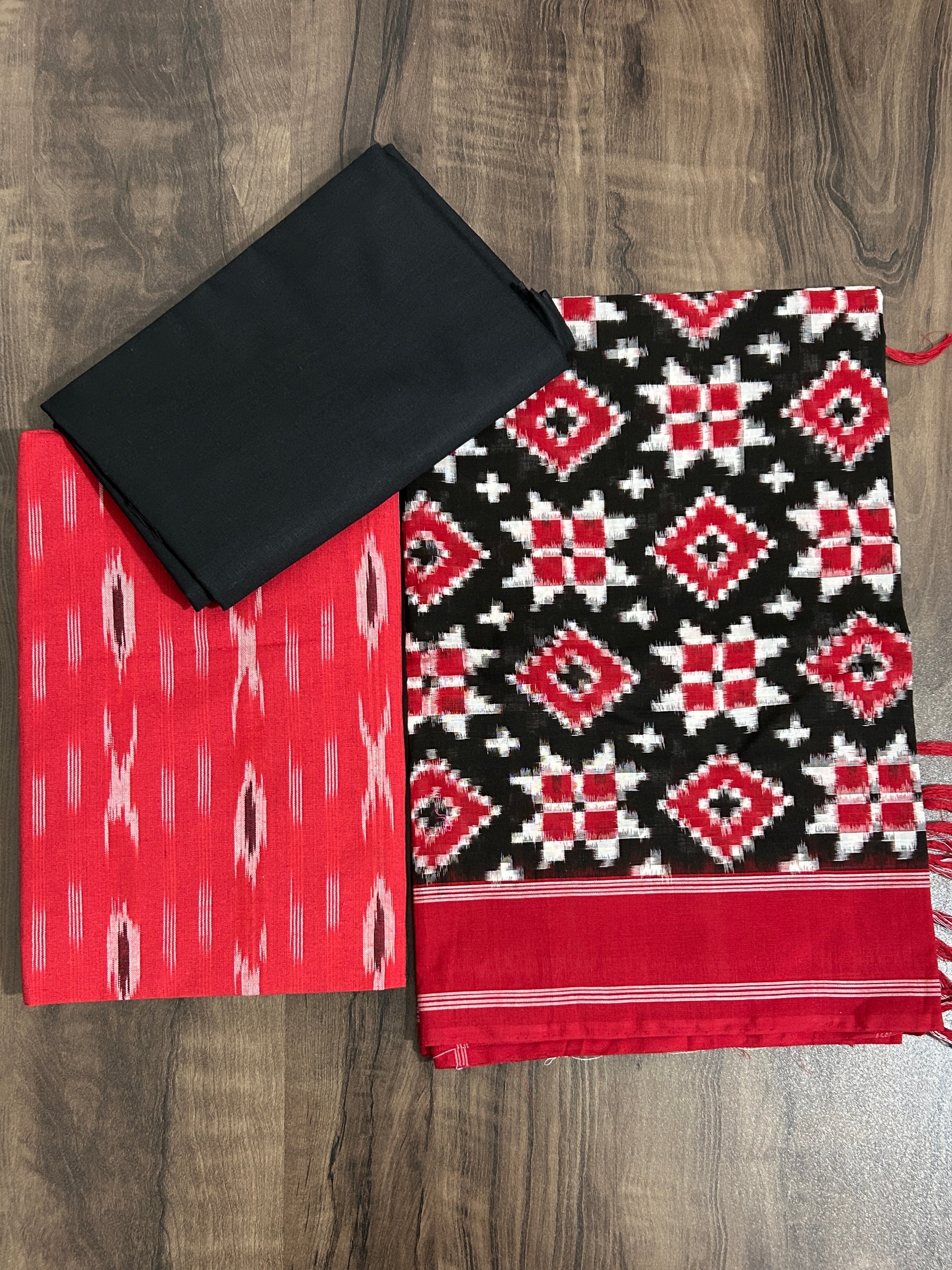 Telia Rumal Double Ikat Cotton Dress Material