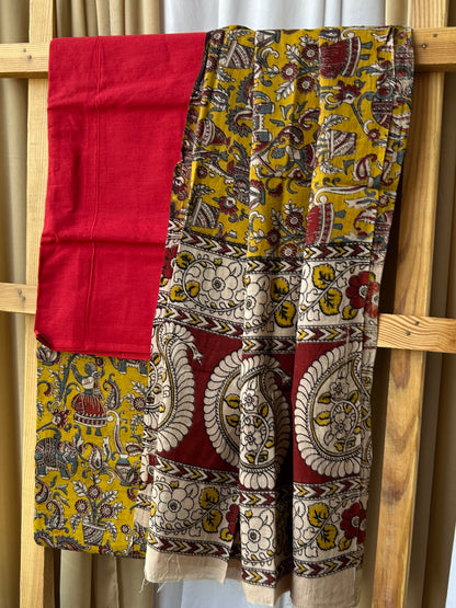 Kalamkari Cotton Dress Material