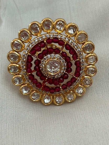 Cocktail Kundan Finger Ring