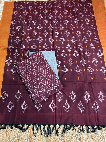Double Ikat Mercerised Cotton Dress Material