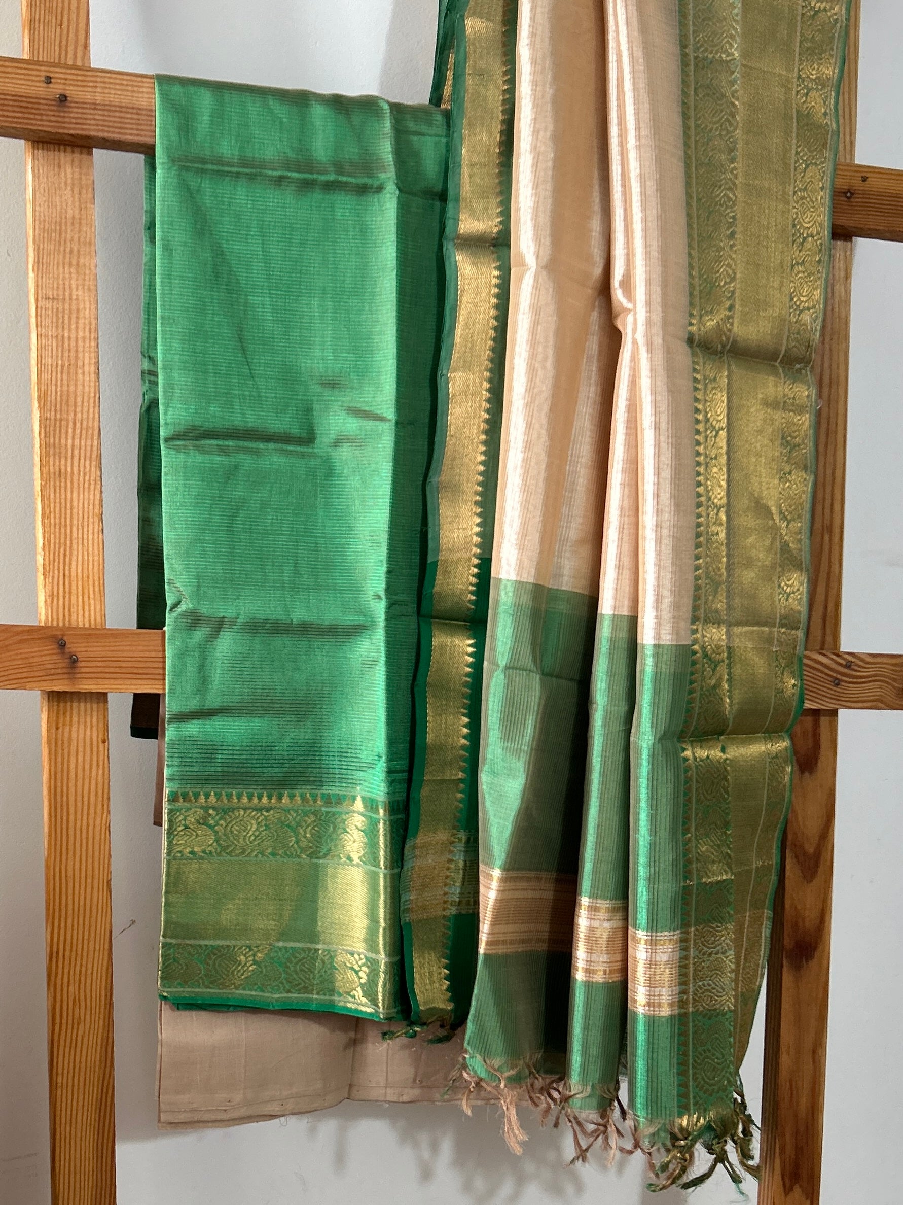 Mangalagiri Silk Dress Material with kanchi Border