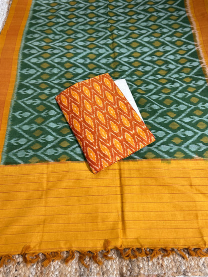 Double Ikat Mercerised Cotton Dress Material