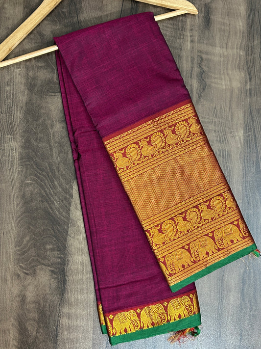 Narayanpet Cotton Saree with Broad Kaanchi  Border