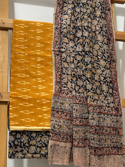 Ikat Kalamkari Cotton Dress Material