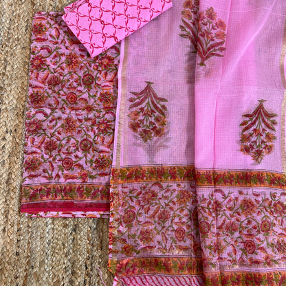 Hand BlockPrint Kota Doriya Dress Material