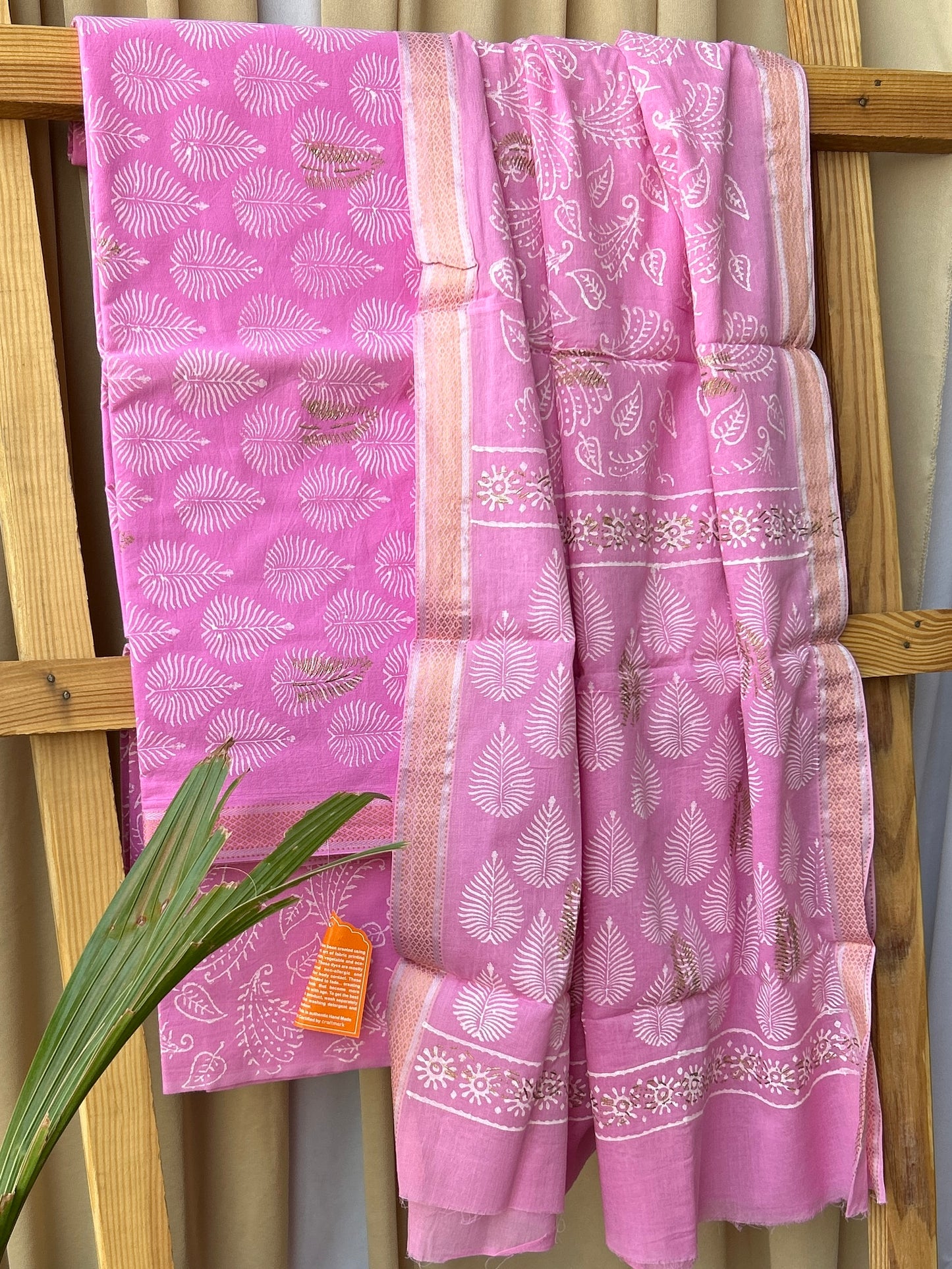 Rich Cotton Hand BlockPrint Dress Material with Cotton Dupatta