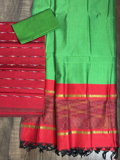 Ikat Cotton Silk Dress Material
