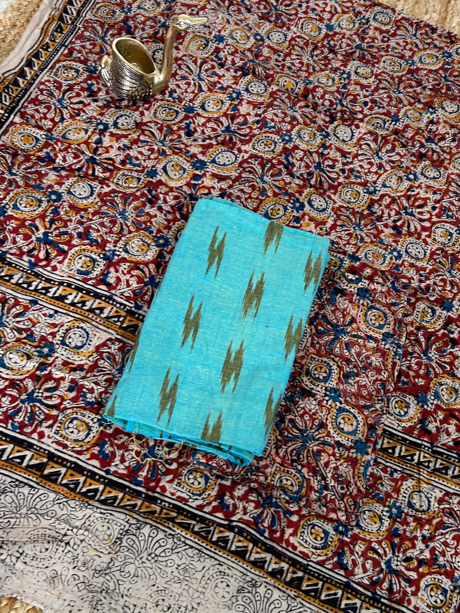 Ikat Kalamkari Cotton Dress Material