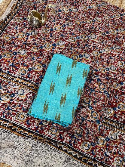 Ikat Kalamkari Cotton Dress Material