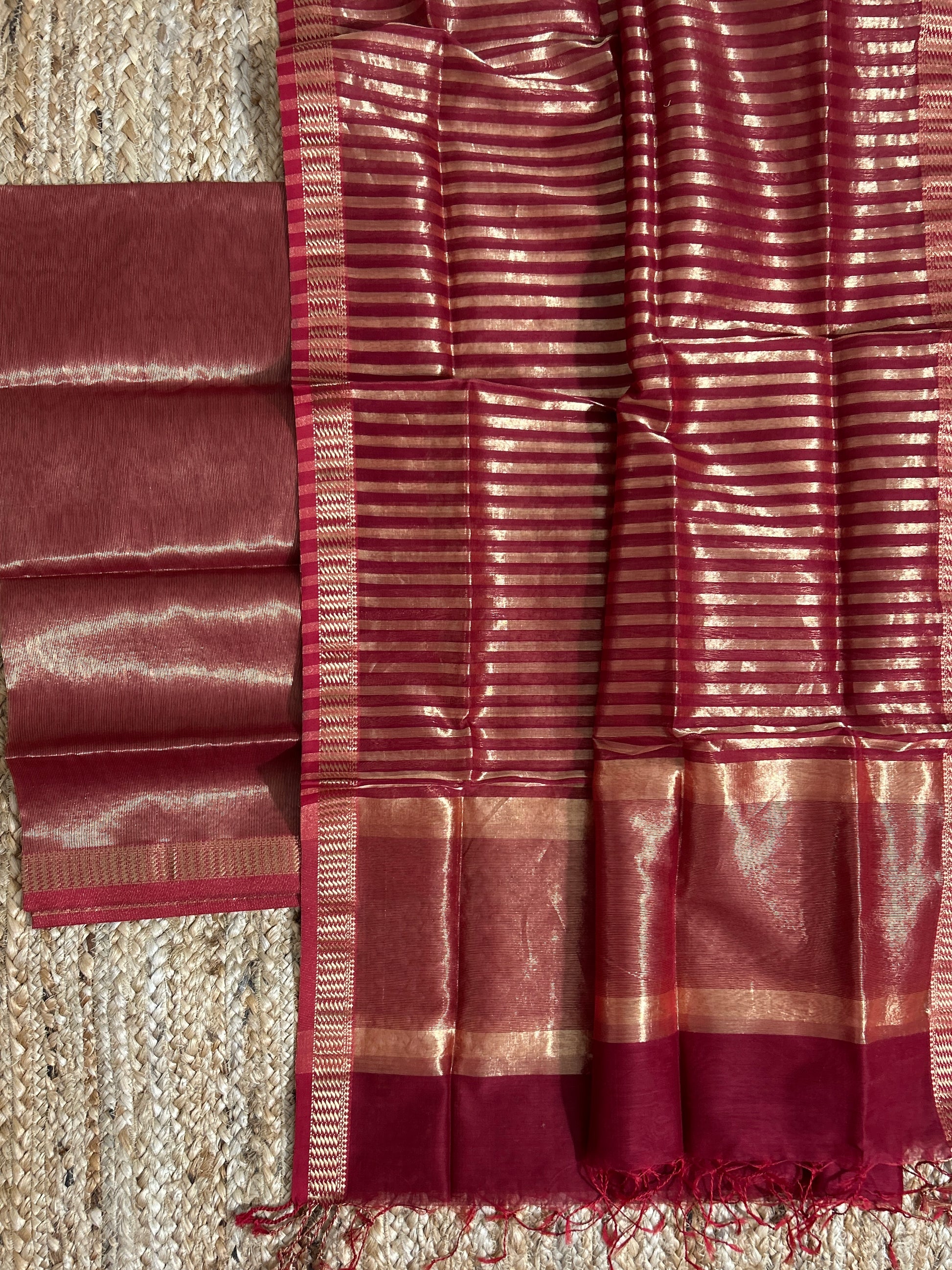 Maheshwari Tissue zari Dress Material