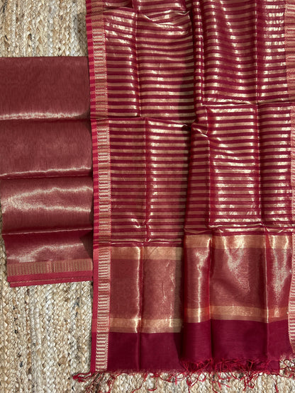 Maheshwari Tissue zari Dress Material