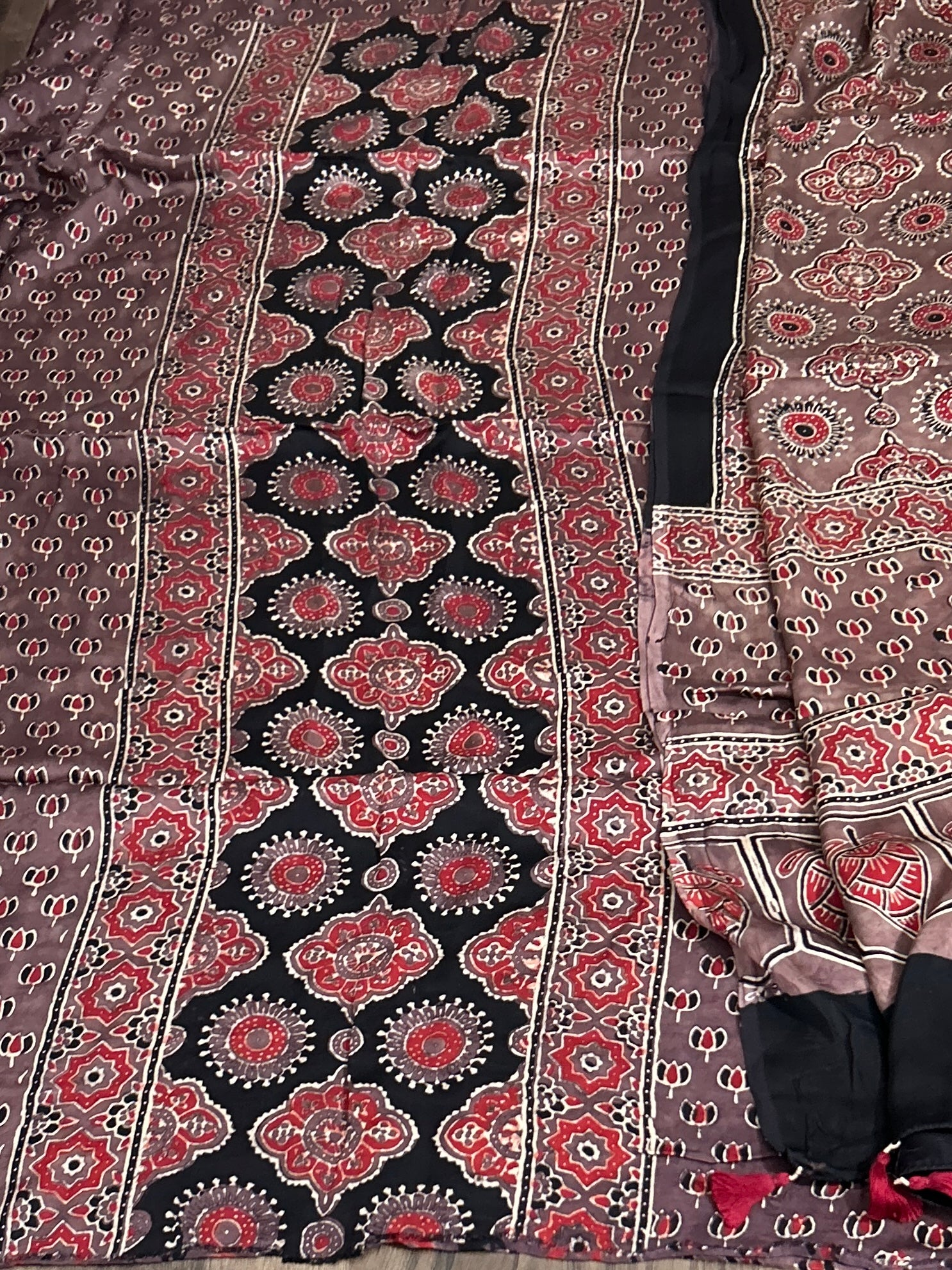 Ajrakh Modal Silk Dress Material
