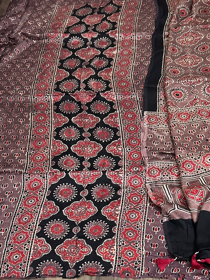 Ajrakh Modal Silk Dress Material