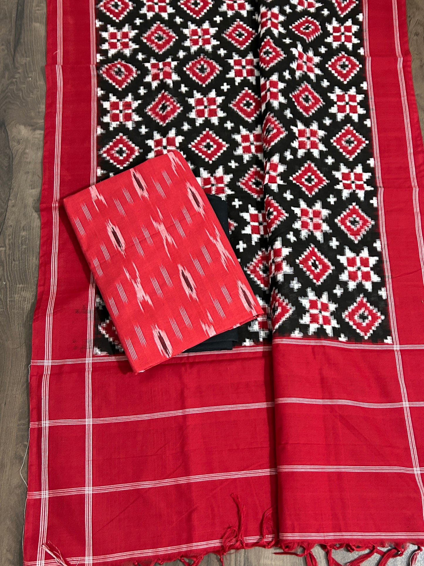 Telia Rumal Double Ikat Cotton Dress Material
