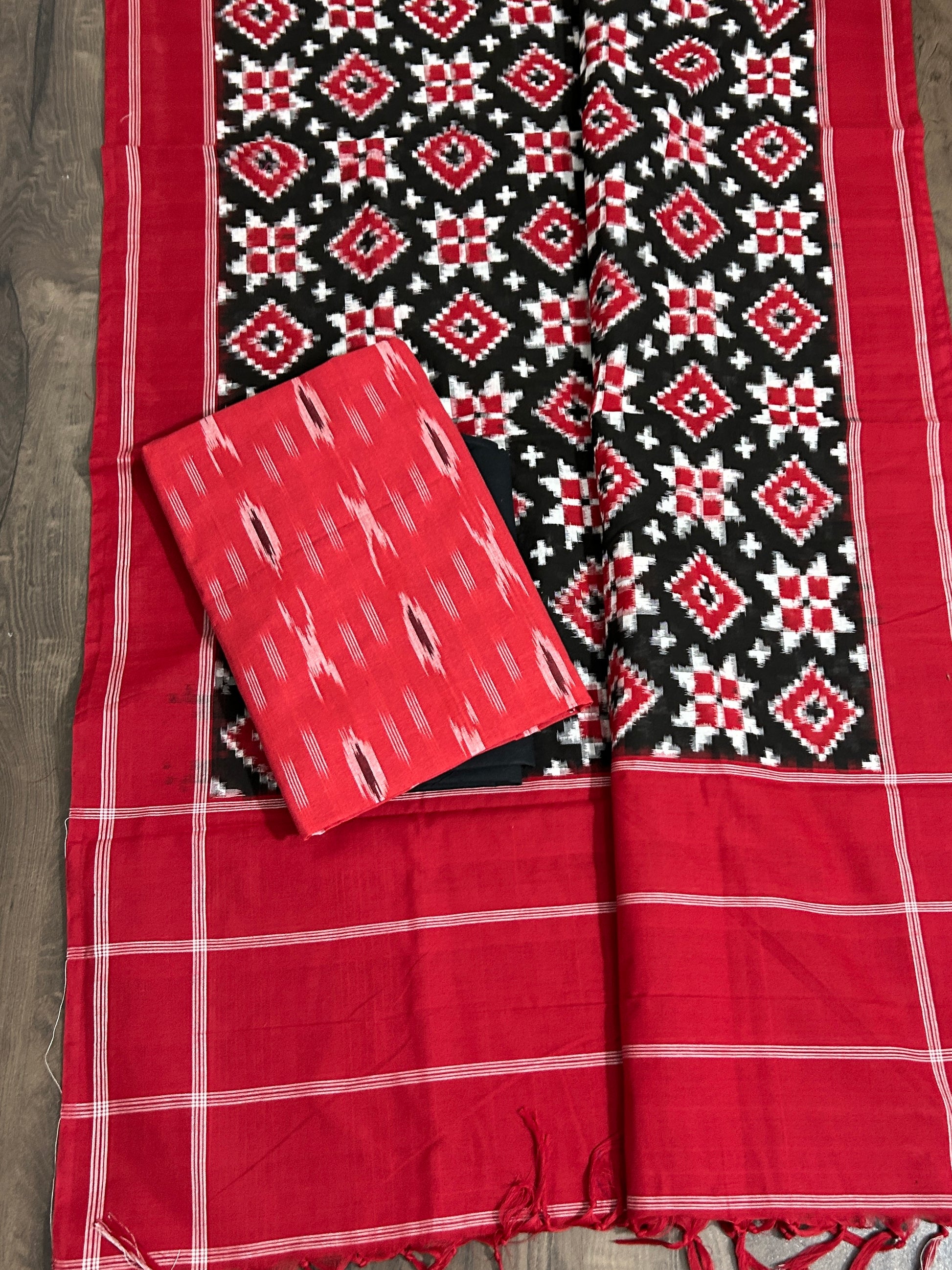 Telia Rumal Double Ikat Cotton Dress Material