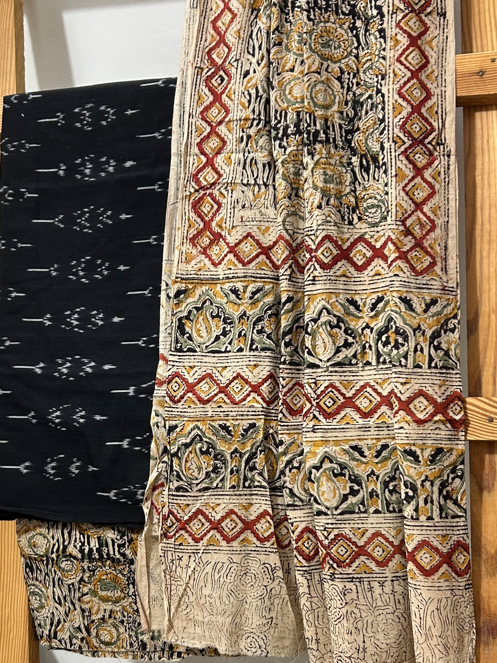 Ikat Kalamkari Cotton Dress Material
