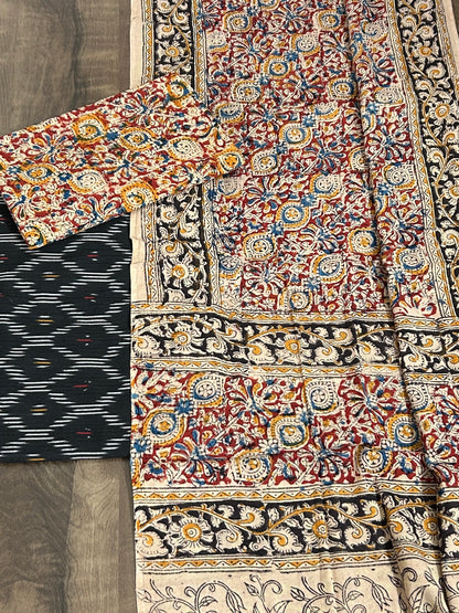 Ikat Kalamkari Cotton Dress Material
