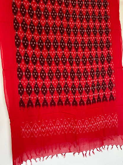 Ikat Mercerized Cotton Dupatta