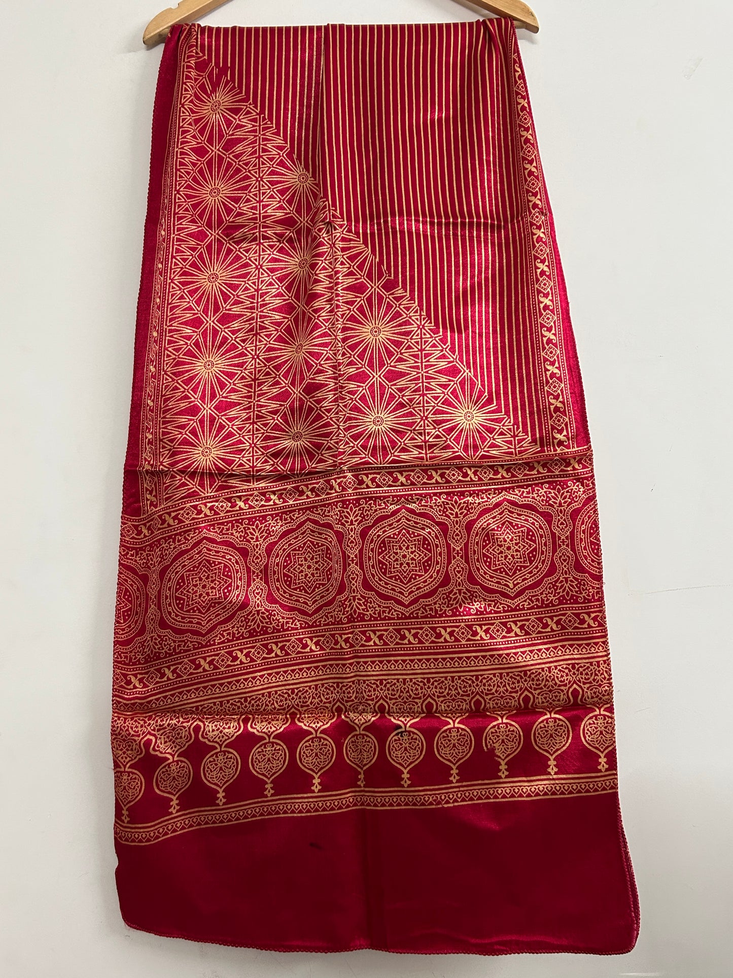 Ajrakh Mashroo Silk Stole