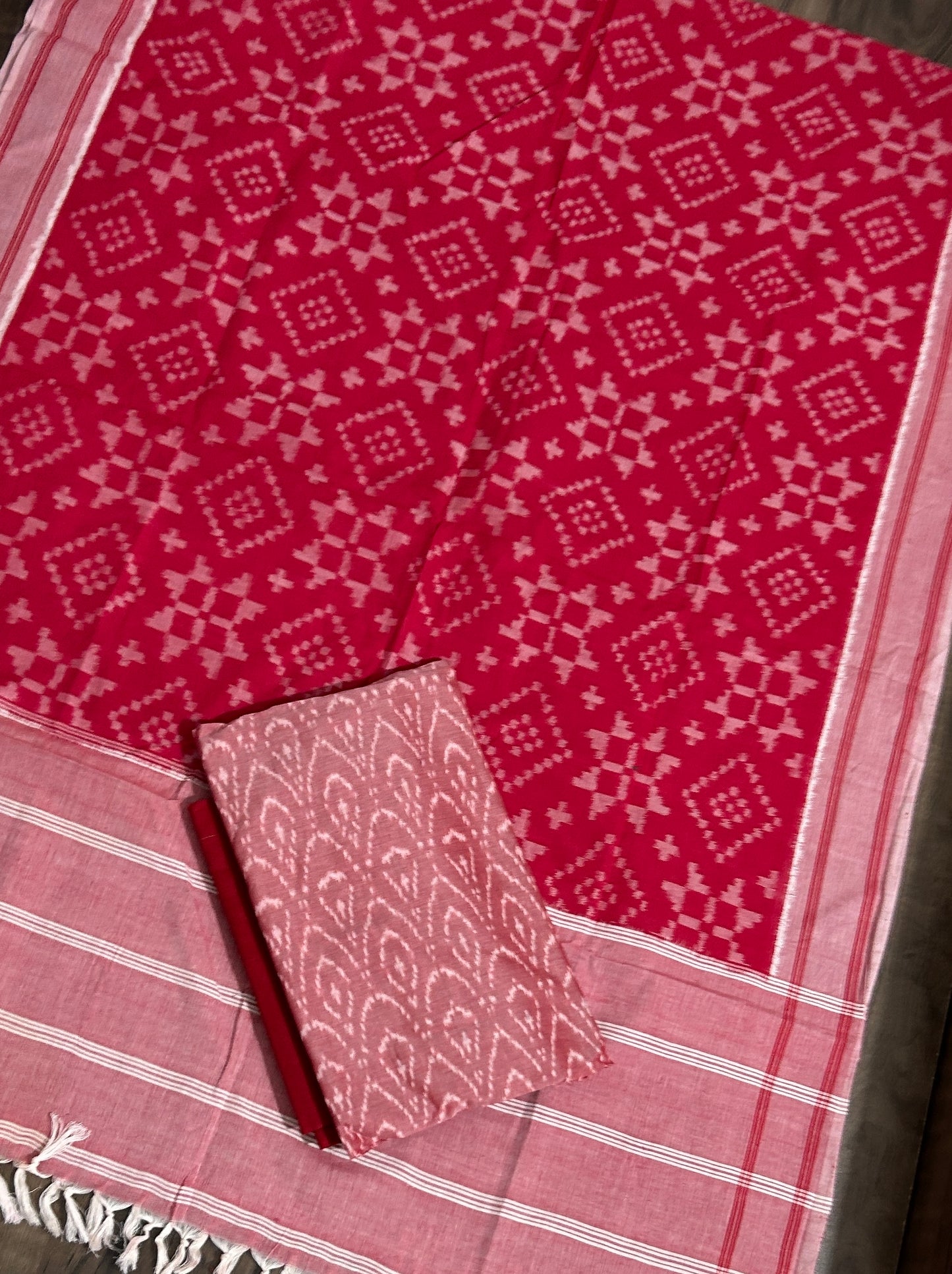 Telia Rumal Double Ikat Cotton Dress Material