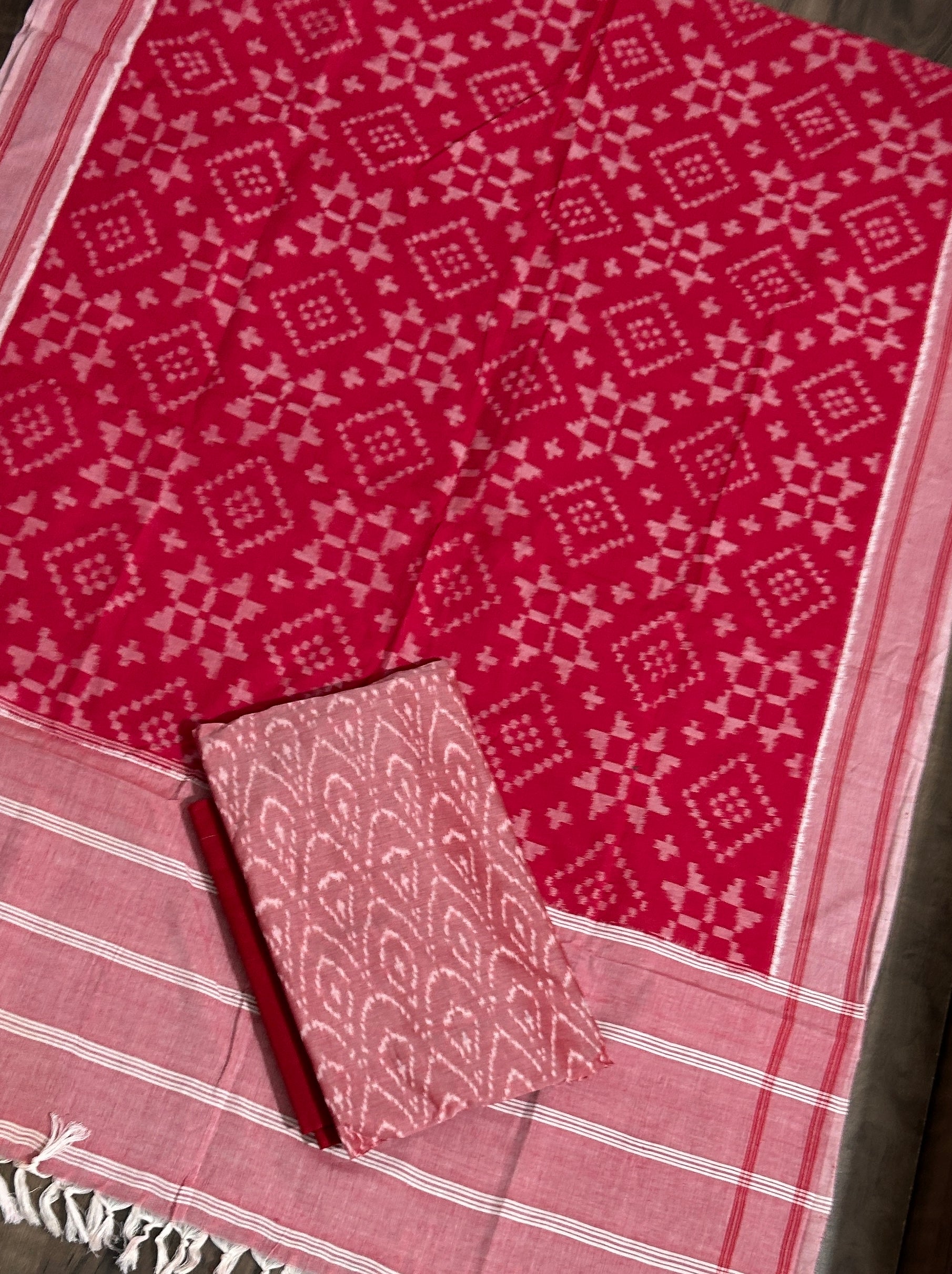 Telia Rumal Double Ikat Cotton Dress Material