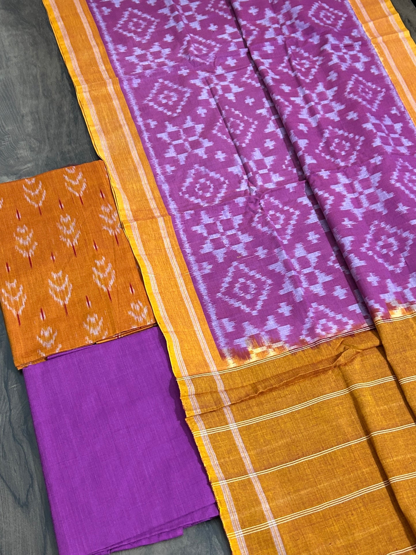 Telia Rumal Double Ikat Cotton Dress Material