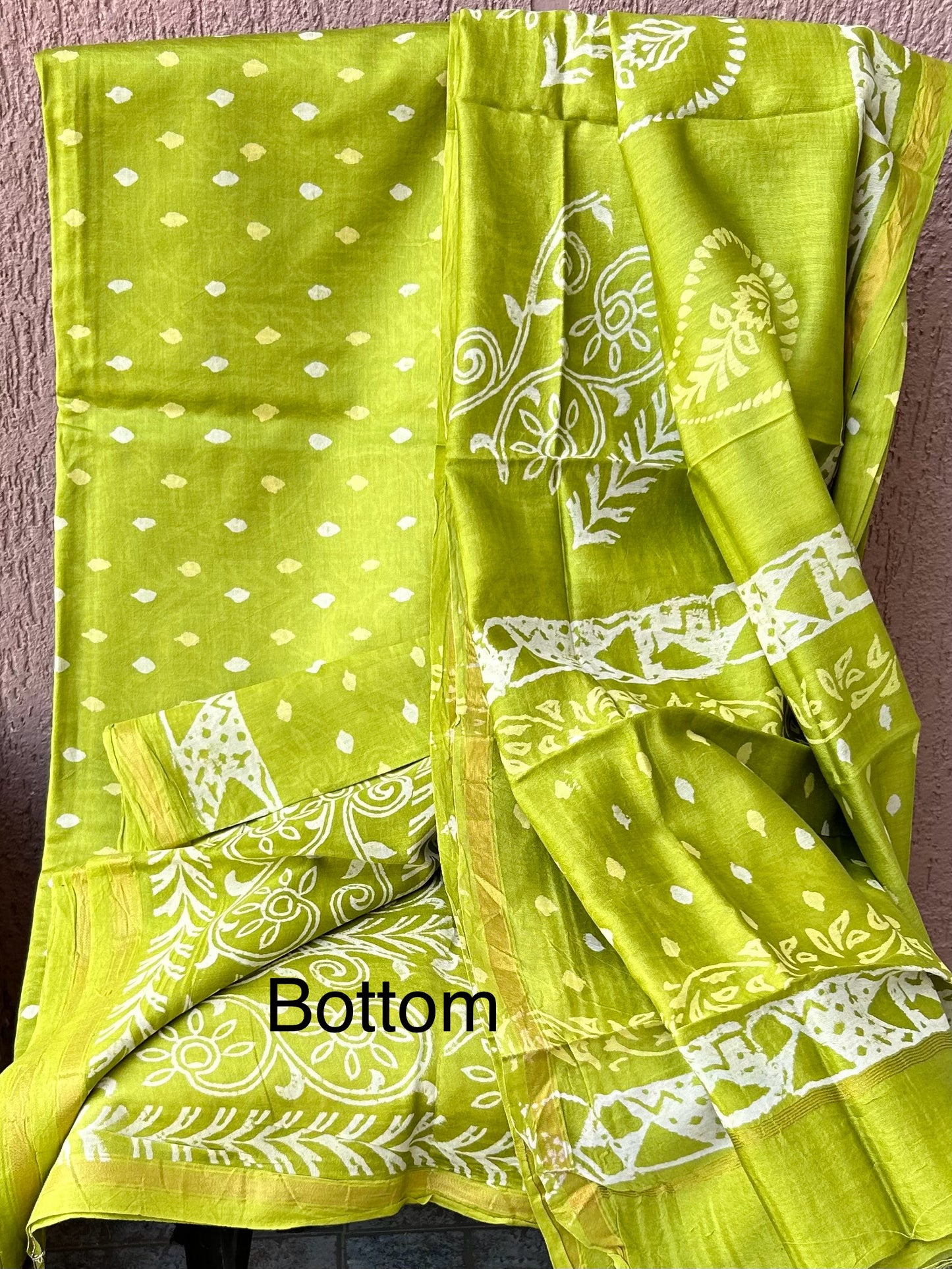 Chanderi SilkCotton Hand Blockprint Dress Material