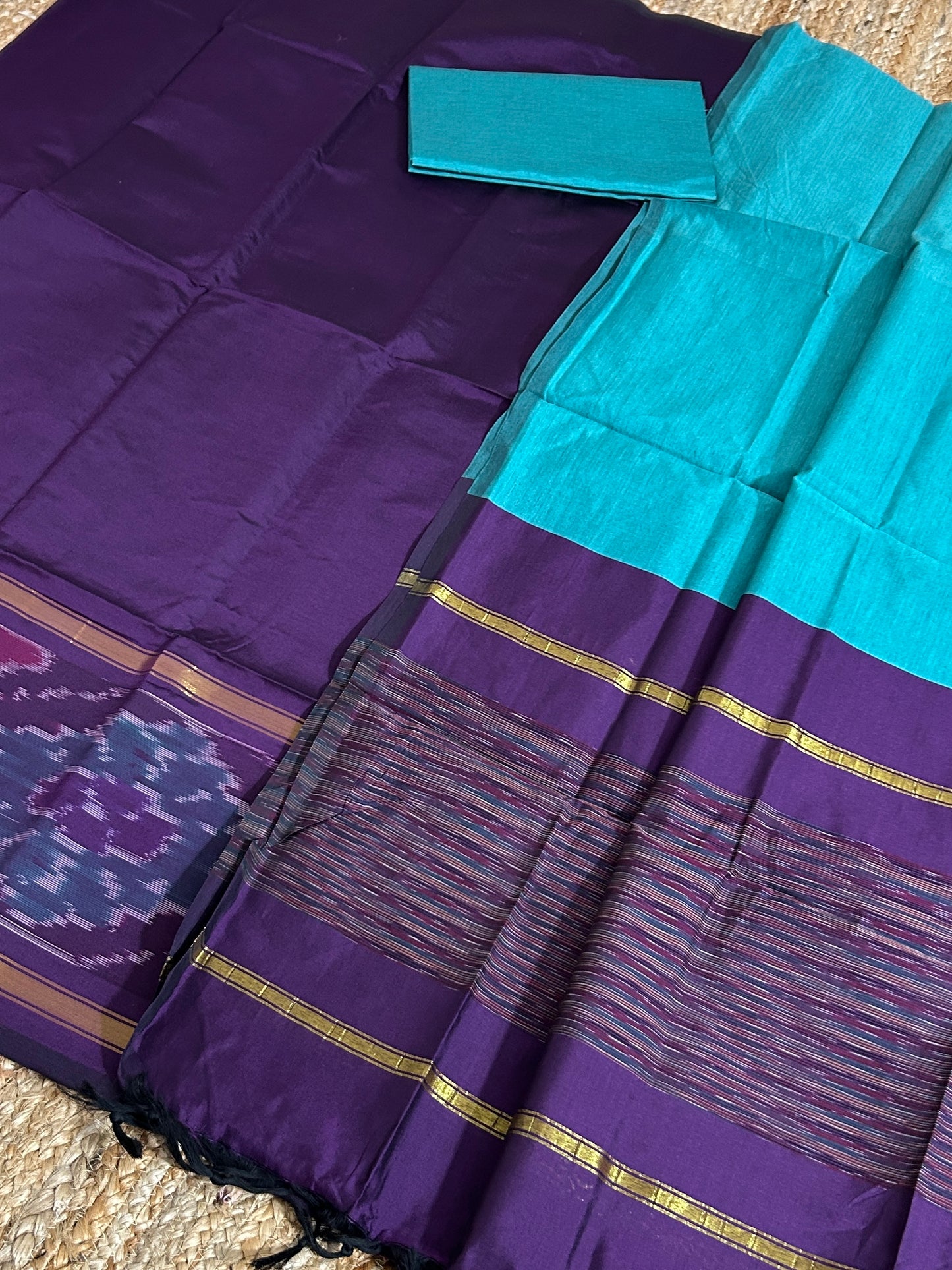 Ikat Cotton Silk Dress Material