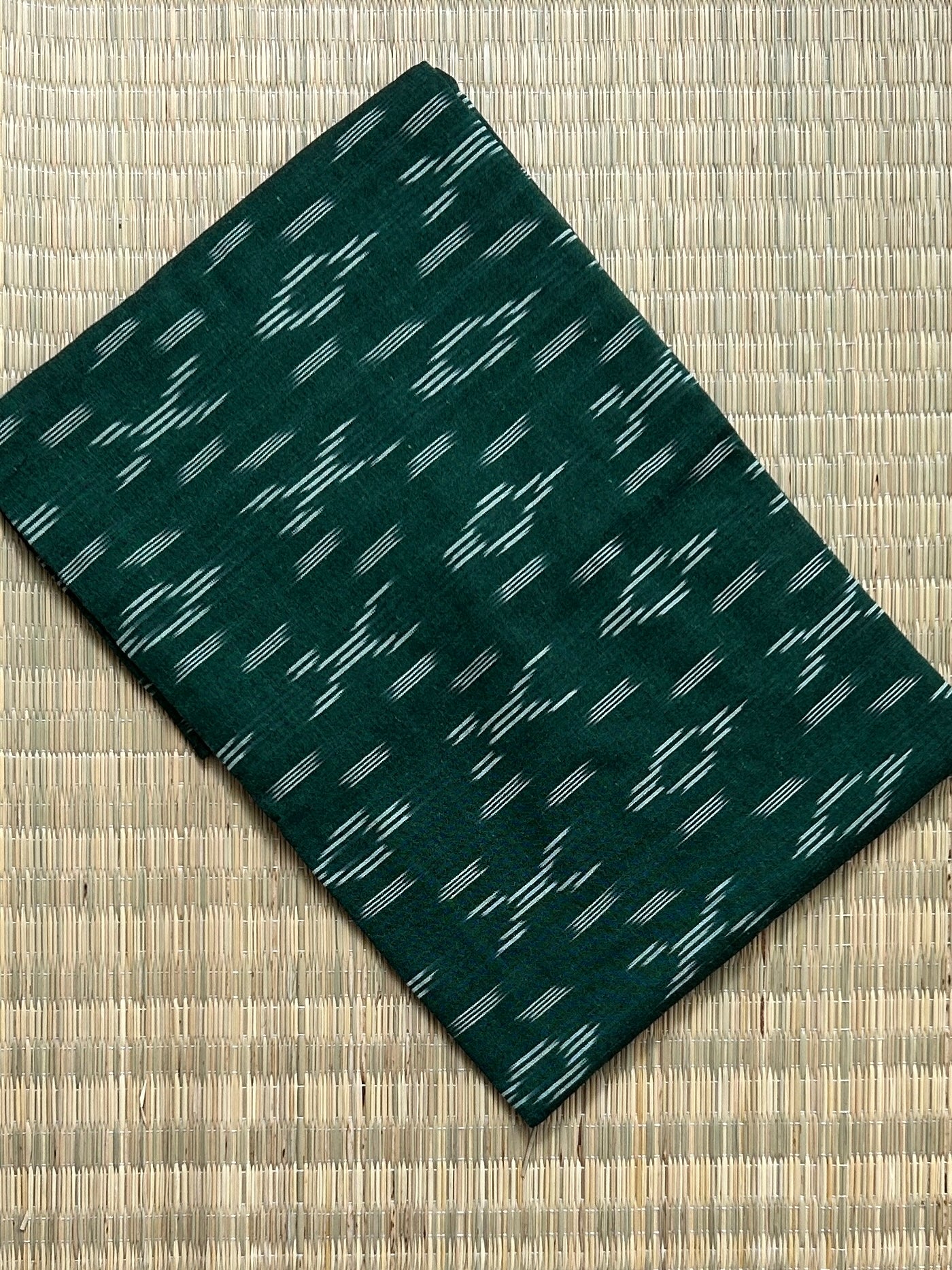Green Ikat Cotton Fabric (2.5 meter)(fab-45)