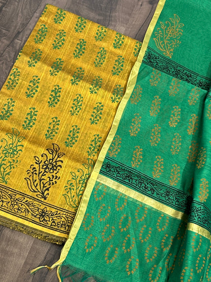 Hand BlockPrinted Top Dupatta Set