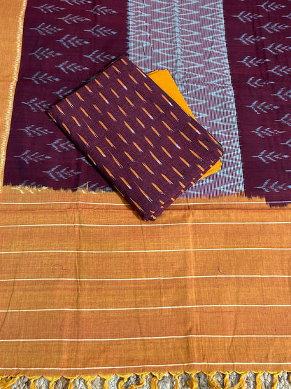 Ikat Mercerised Cotton Dress Material